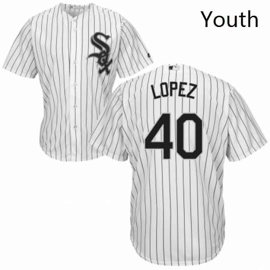 Youth Majestic Chicago White Sox 40 Reynaldo Lopez Replica White Home Cool Base MLB Jersey